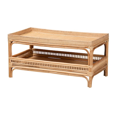 Bali & Pari Lombok Modern Bohemian Natural Rattan Coffee Table 243-13615-ZORO